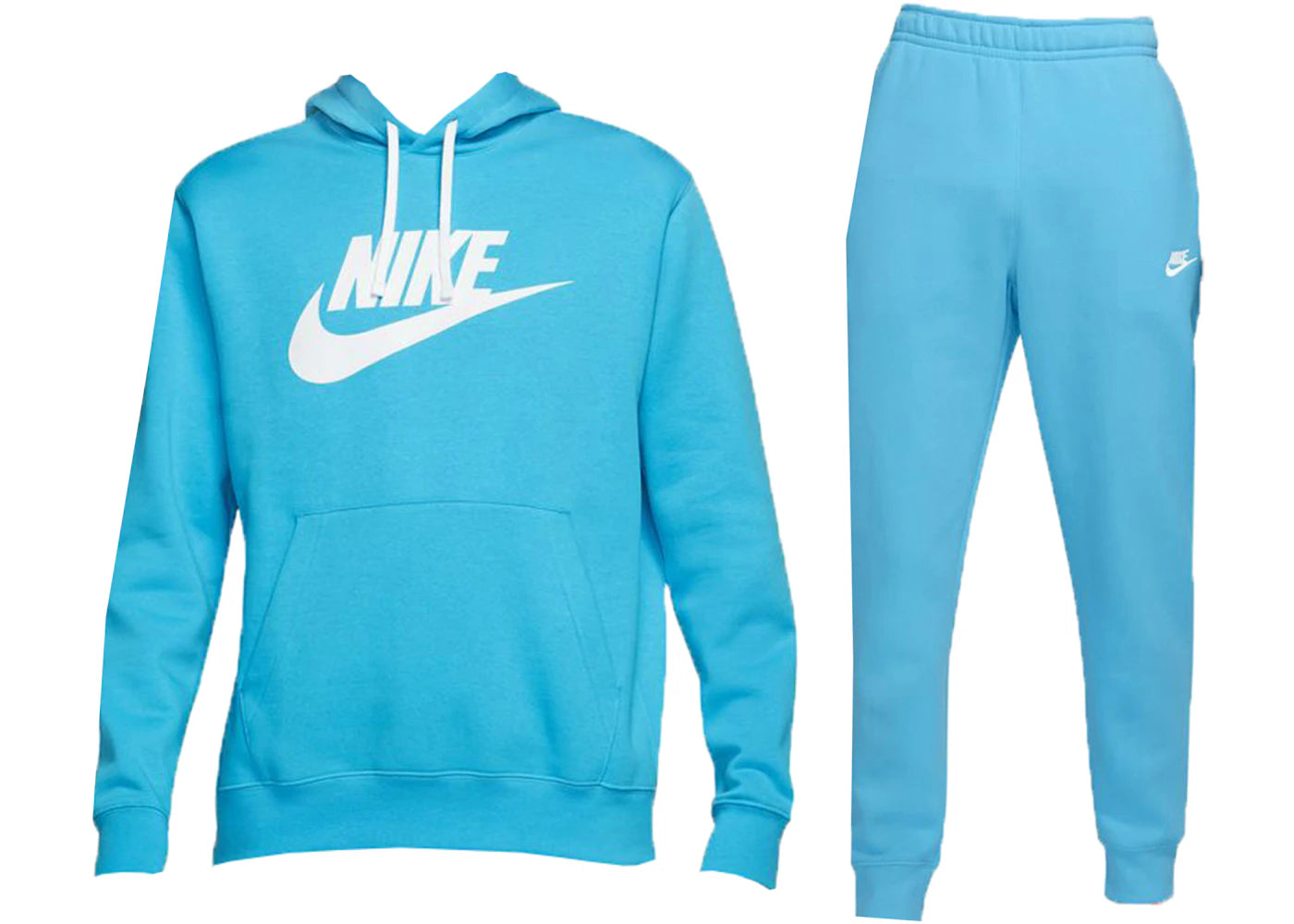 Nike Sportswear Club Fleece Pullover Hoodie & Joggers Set Baltic Blue/White/White