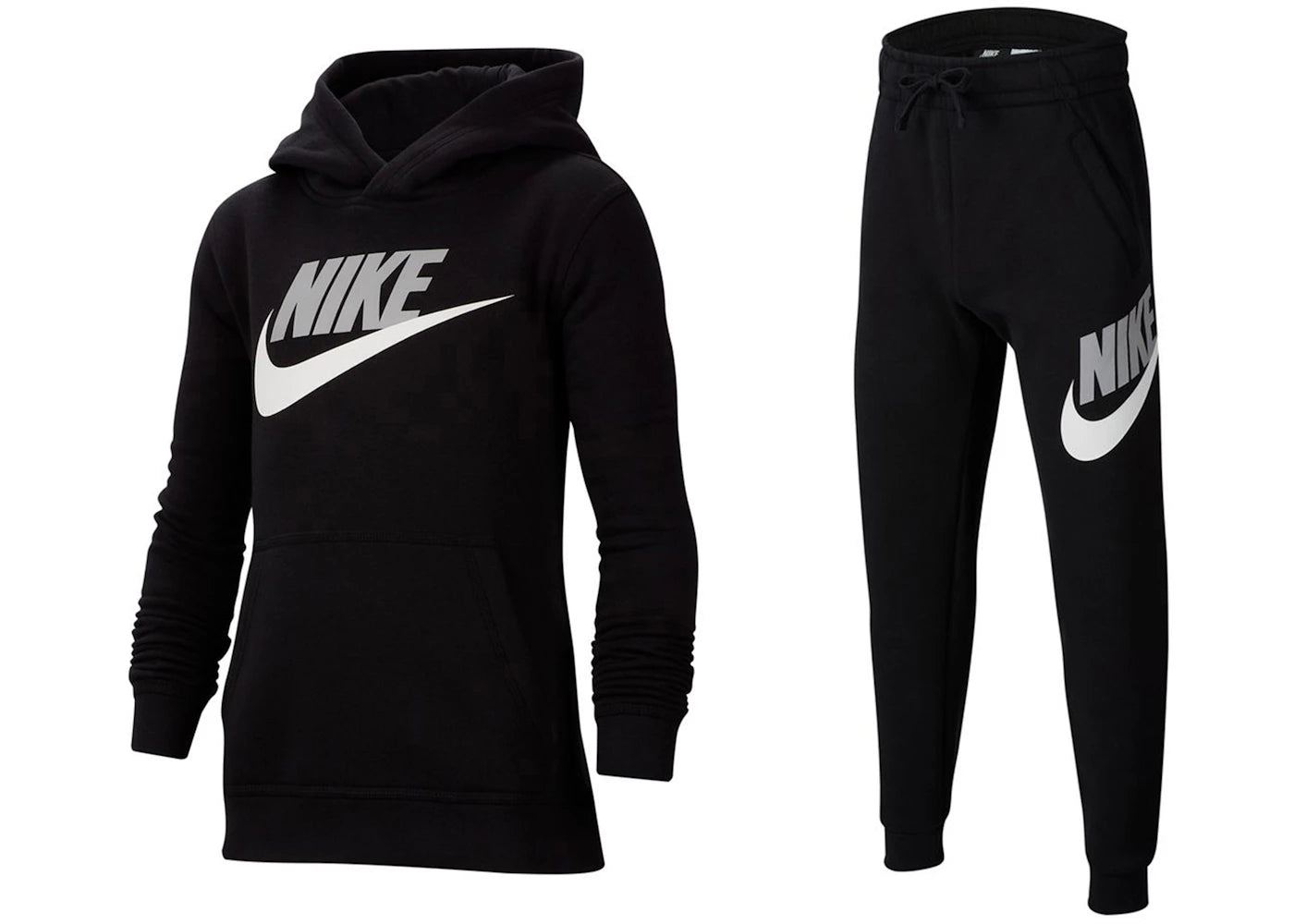 Nike Sportswear Club Fleece Pullover Hoodie & Pants Set Black/Light Smoke Grey