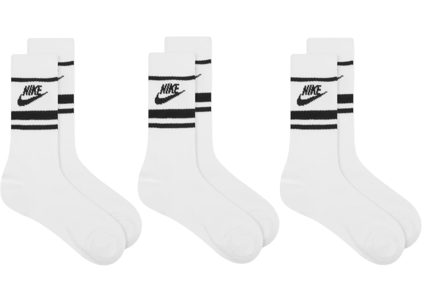 Nike Sportswear Essential Socks (3 Pack) White/Black