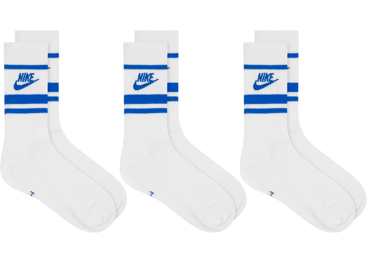 Nike Sportswear Essential Socks (3 Pack) White/Game Royal