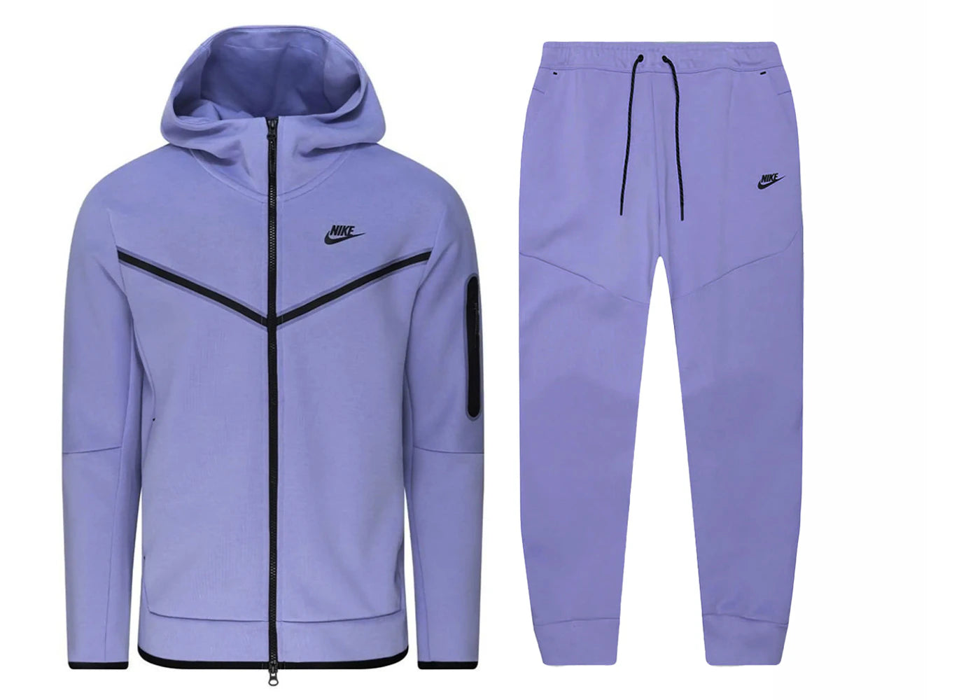 Nike Sportswear Tech Fleece Full Zip Hoodie & Joggers Set Light Thistle/Black