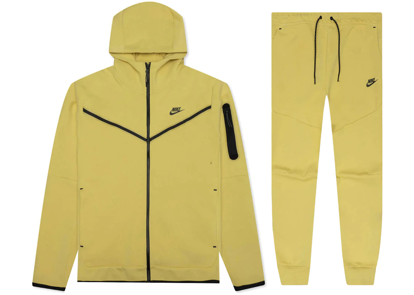 Nike Sportswear Tech Fleece Hoodie & Joggers Set Saturn Gold/Black