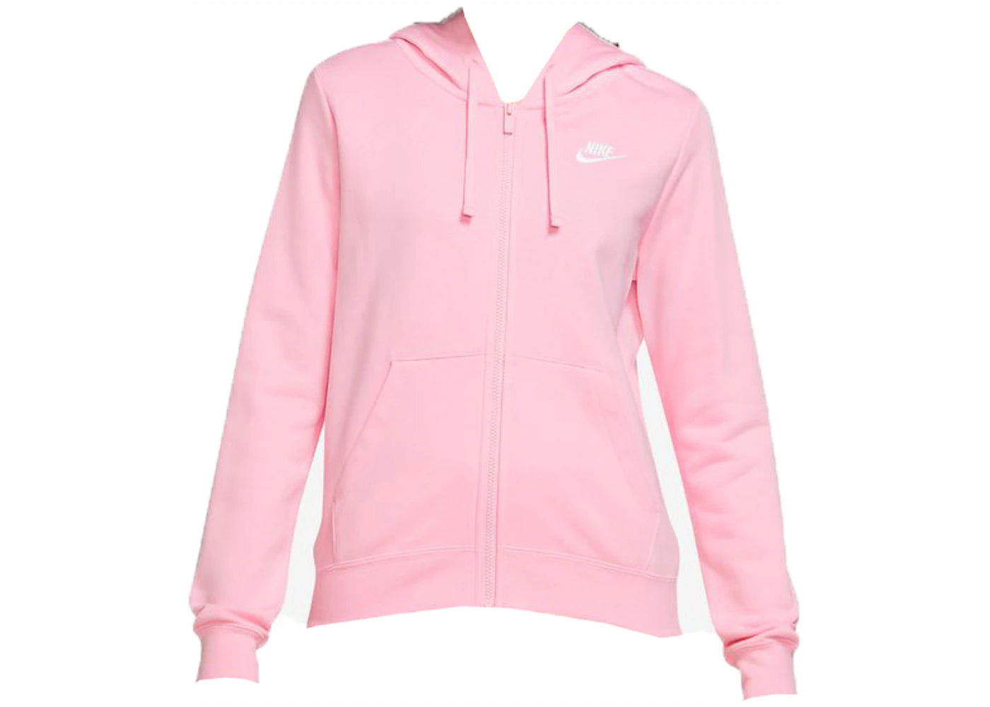 Nike Sportswear Women's Club Fleece Full-Zip Hoodie Med Soft Pink/White