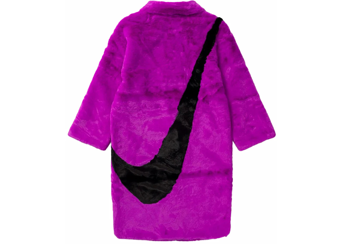 Nike Sportswear Women's Plush Faux Fur Swoosh Long Jacket Purple Velvet