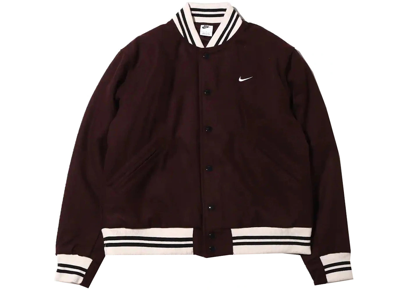 Nike Sportwear Authentics Varsity Jacket Brown Basalt/White