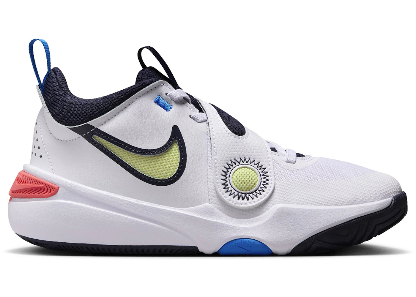 Nike Team Hustle D 11 White Bright Crimson Photo Blue Light Lemon Twist (GS)