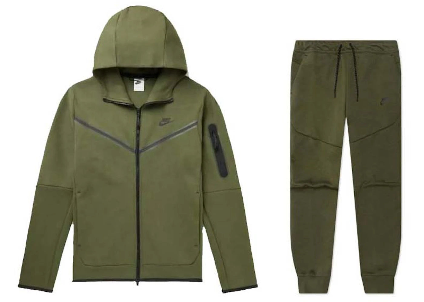 Nike Sportswear Tech Fleece Full Zip Hoodie & Joggers Set Rough Green/Black