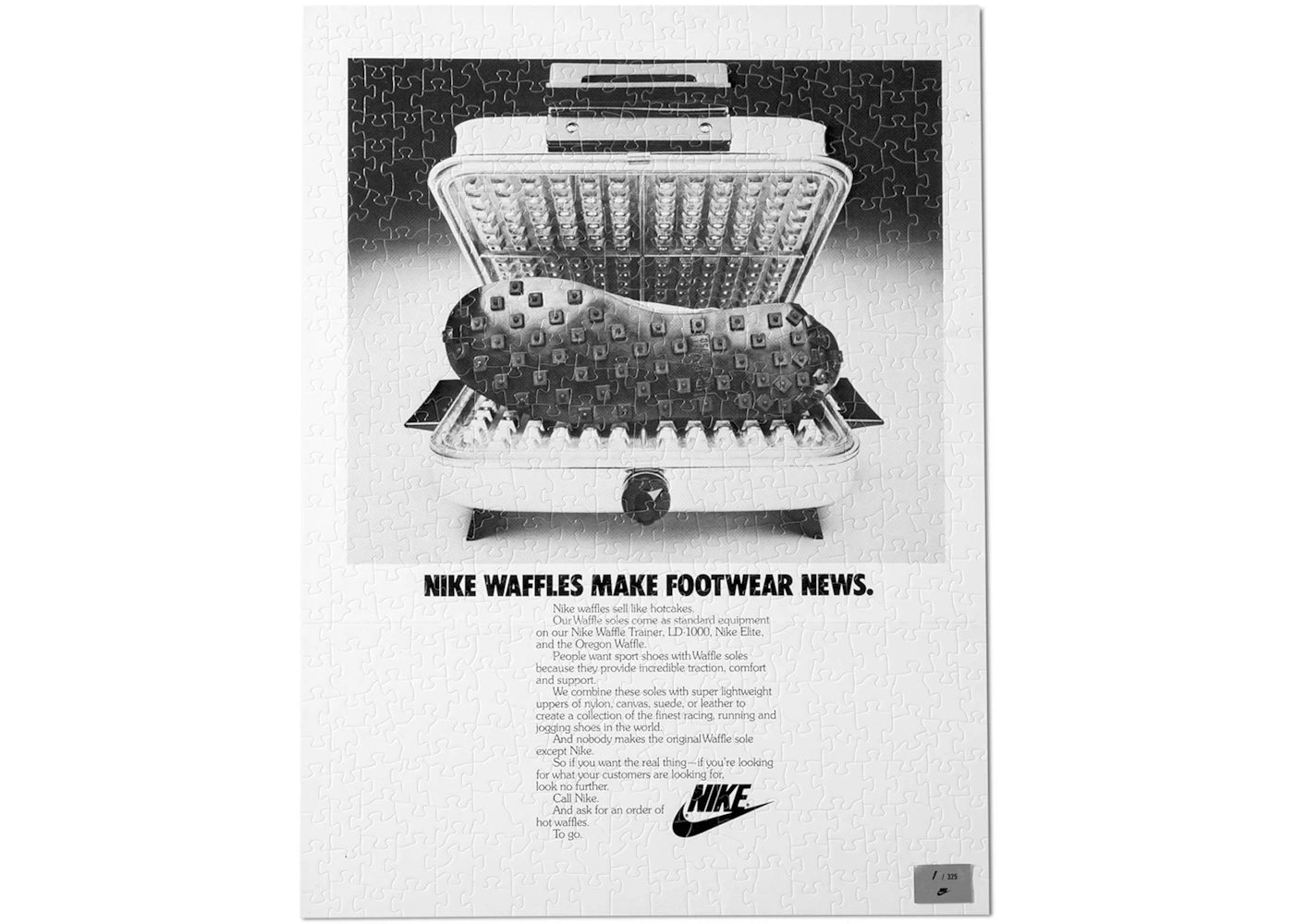 Nike Vintage Ad 1977 Nike Waffles Make Footwear News Puzzle (500 Pieces)