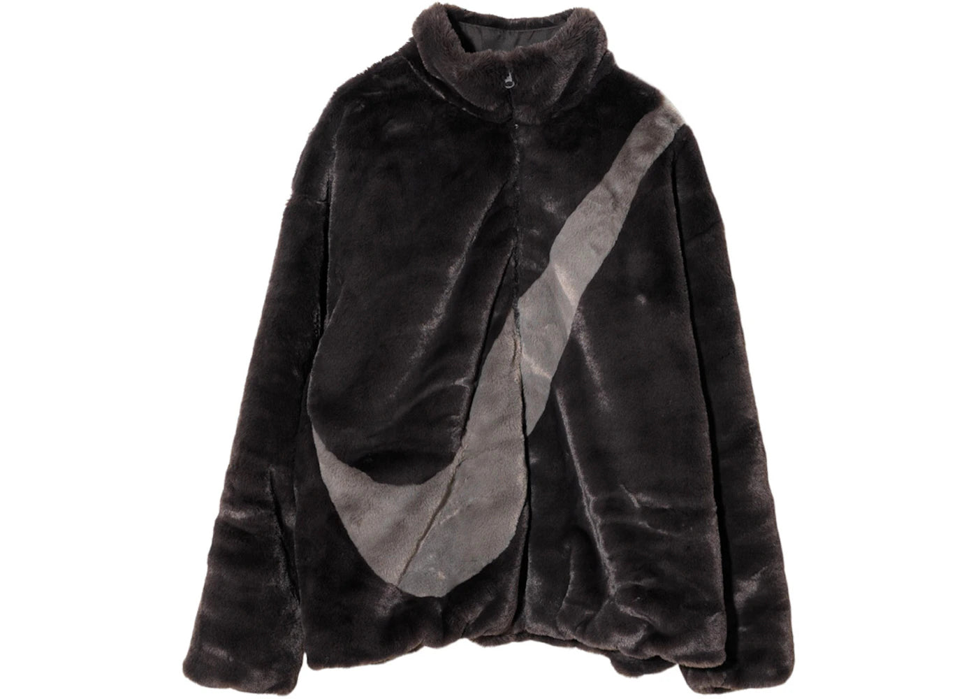 Nike Women Faux Fur Swoosh Jacket Velvet Brown/Cave Stone