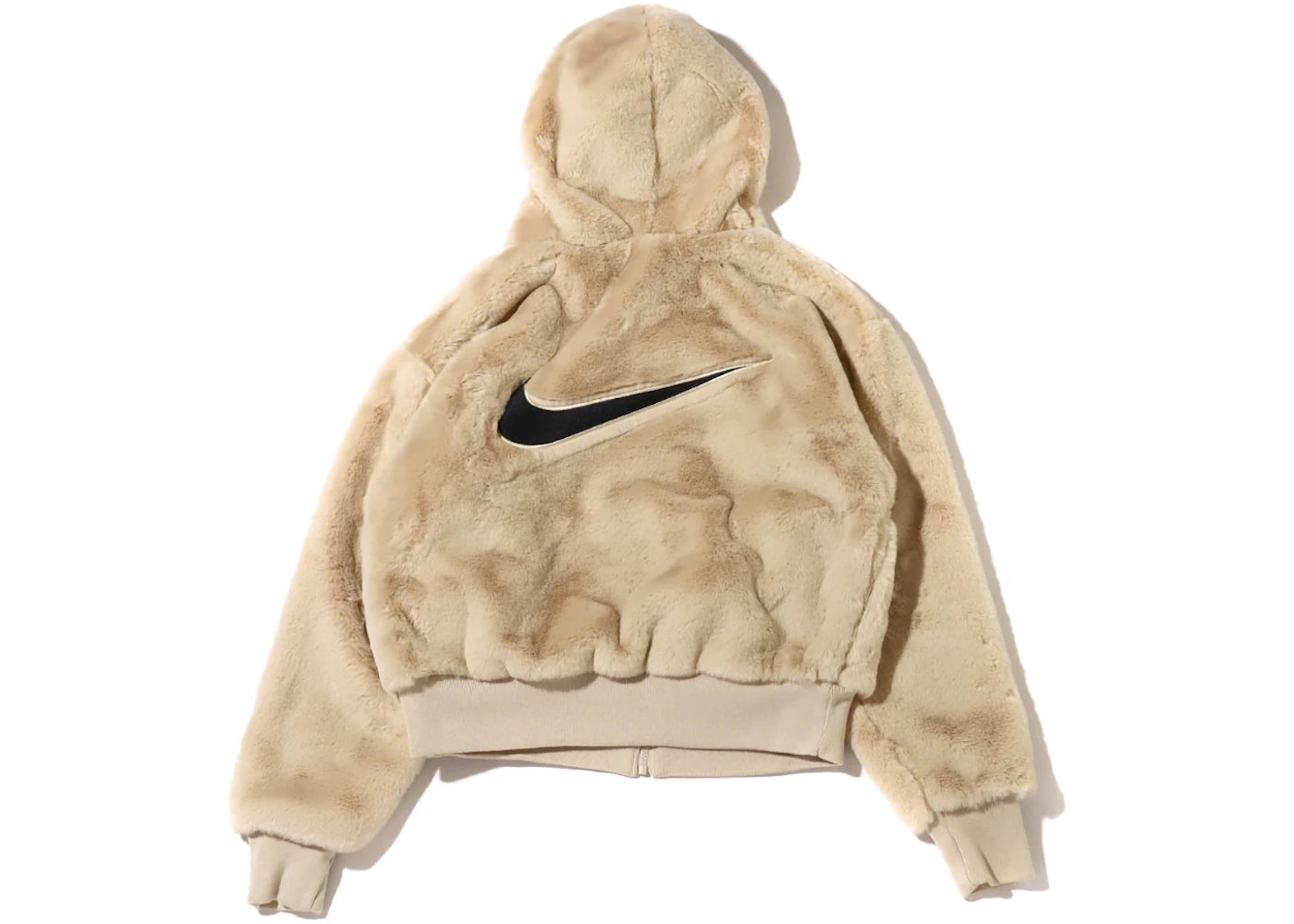 Nike Womens Essentials Faux Fur Jacket (US Sizing) Rattan/Black