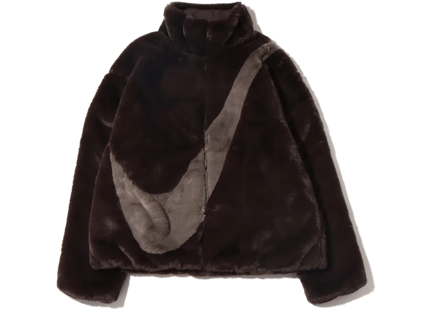 Nike Womens Oversized Swoosh Logo Jacket (Asia Sizing) Velvet Brown