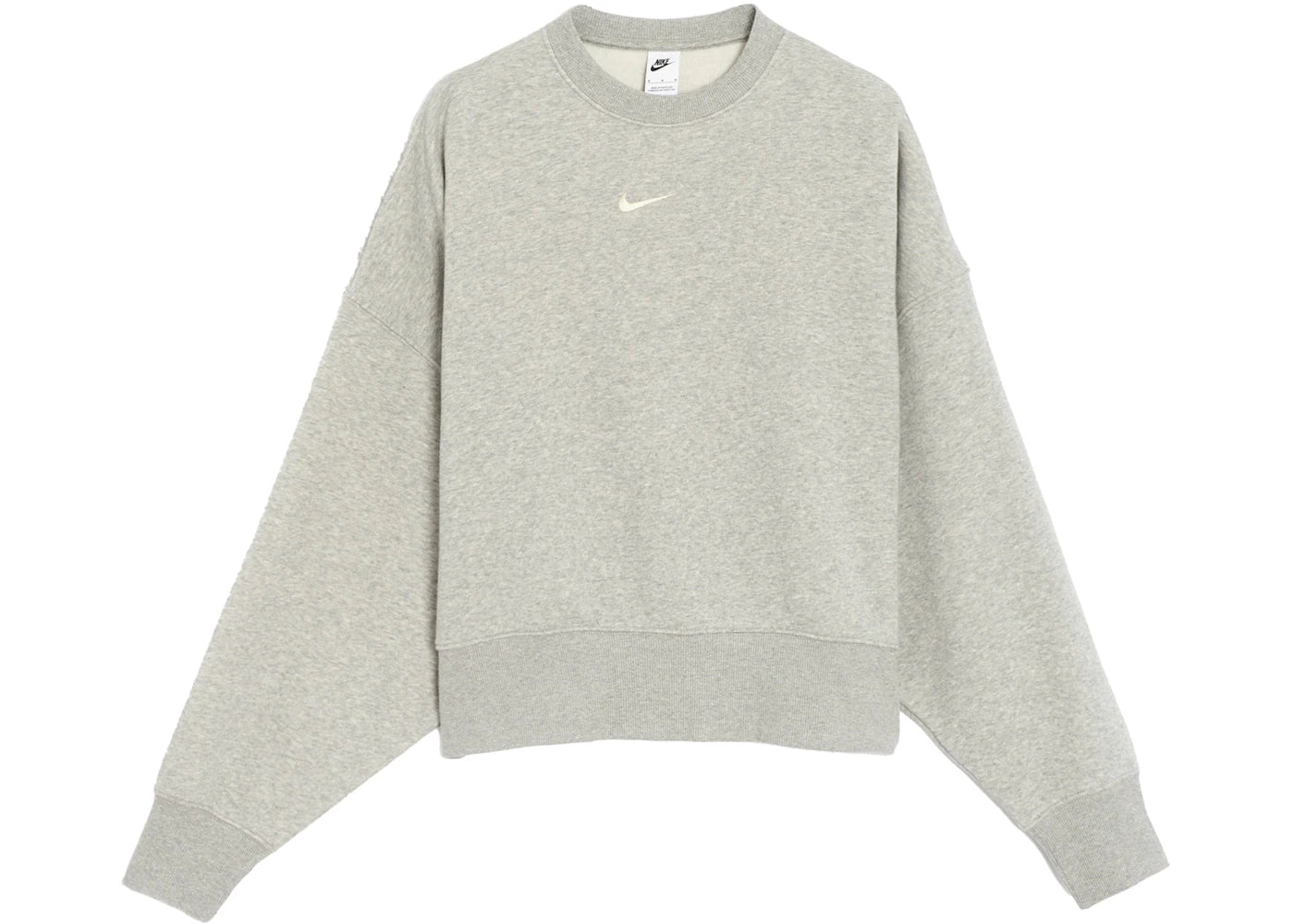 Nike Women's Phoenix Fleece Oversized Crew Sweatshirt Dark Grey Heather/Sail