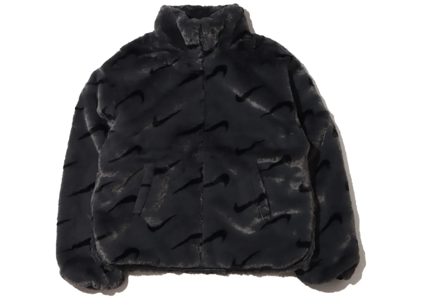 Nike Women's Printed Faux Fur Jacket (Asia Sizing) Dark Smoke Grey