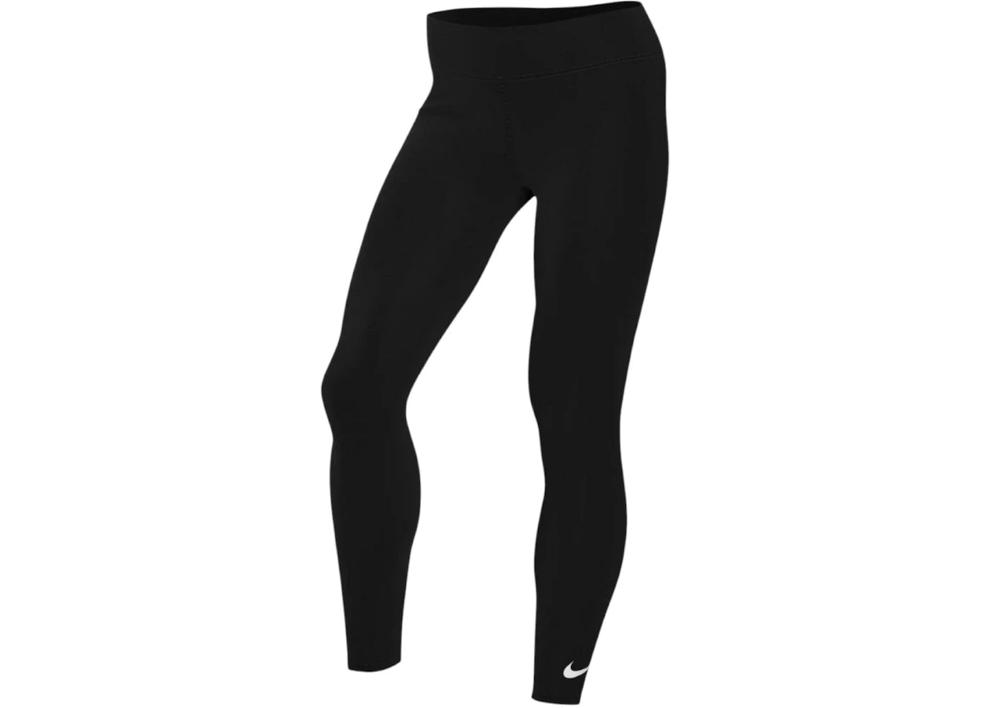 Nike Women's Small Swoosh Logo Plain Leggings Black