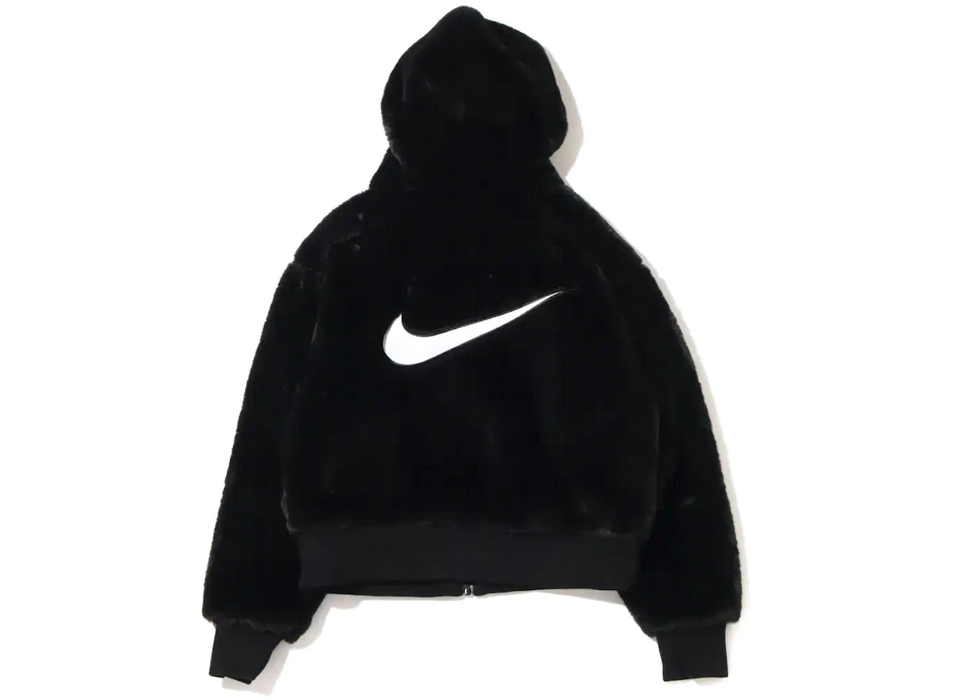 Nike Womens Sportswear Essential Faux Fur Jacket (Asia Sizing) Black