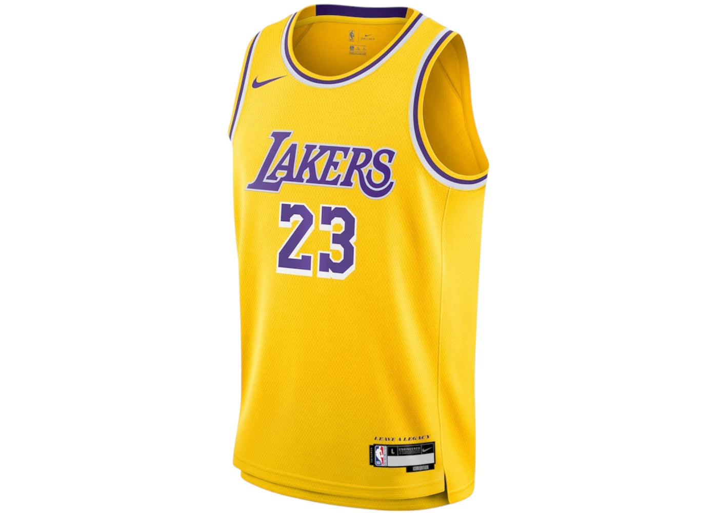 Nike x NBA Kids Los Angeles Lakers Lebron James Gold Icon Edition Swingman Jersey Gold