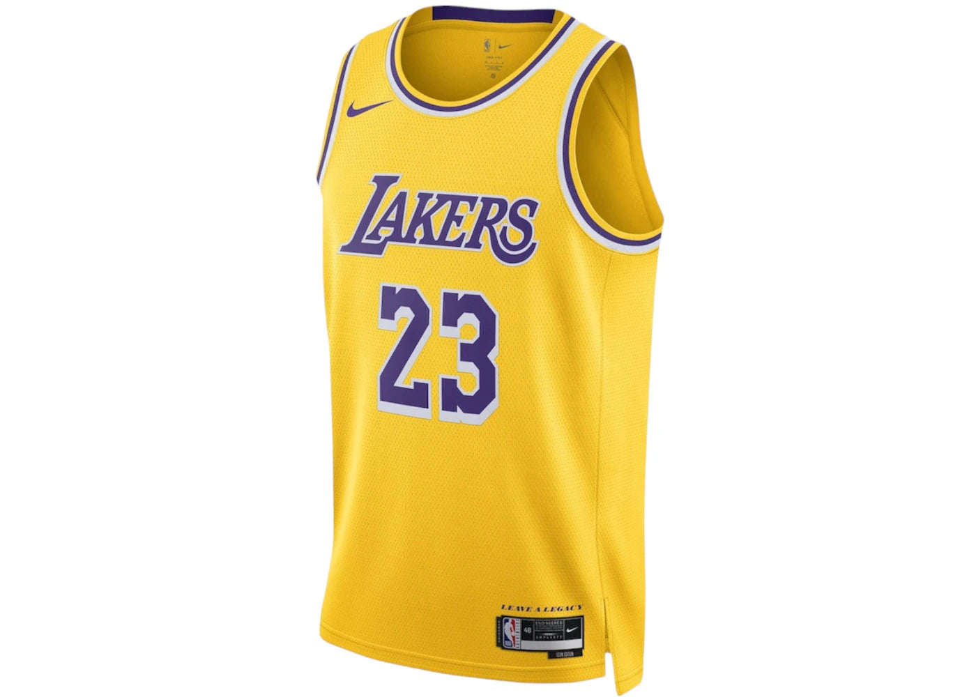 Nike x NBA Los Angeles Lakers Lebron James Gold Icon Edition Swingman Jersey Gold