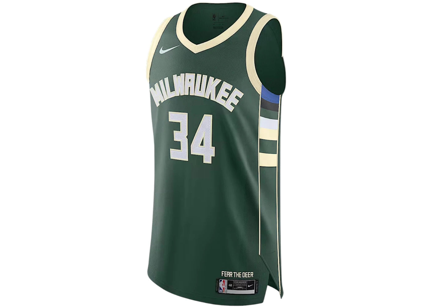Nike x NBA Milwaukee Bucks Giannis Antetokounmpo Dri Fit ADV 2020/21 Icon Edition Authentic Swingman Jersey Green