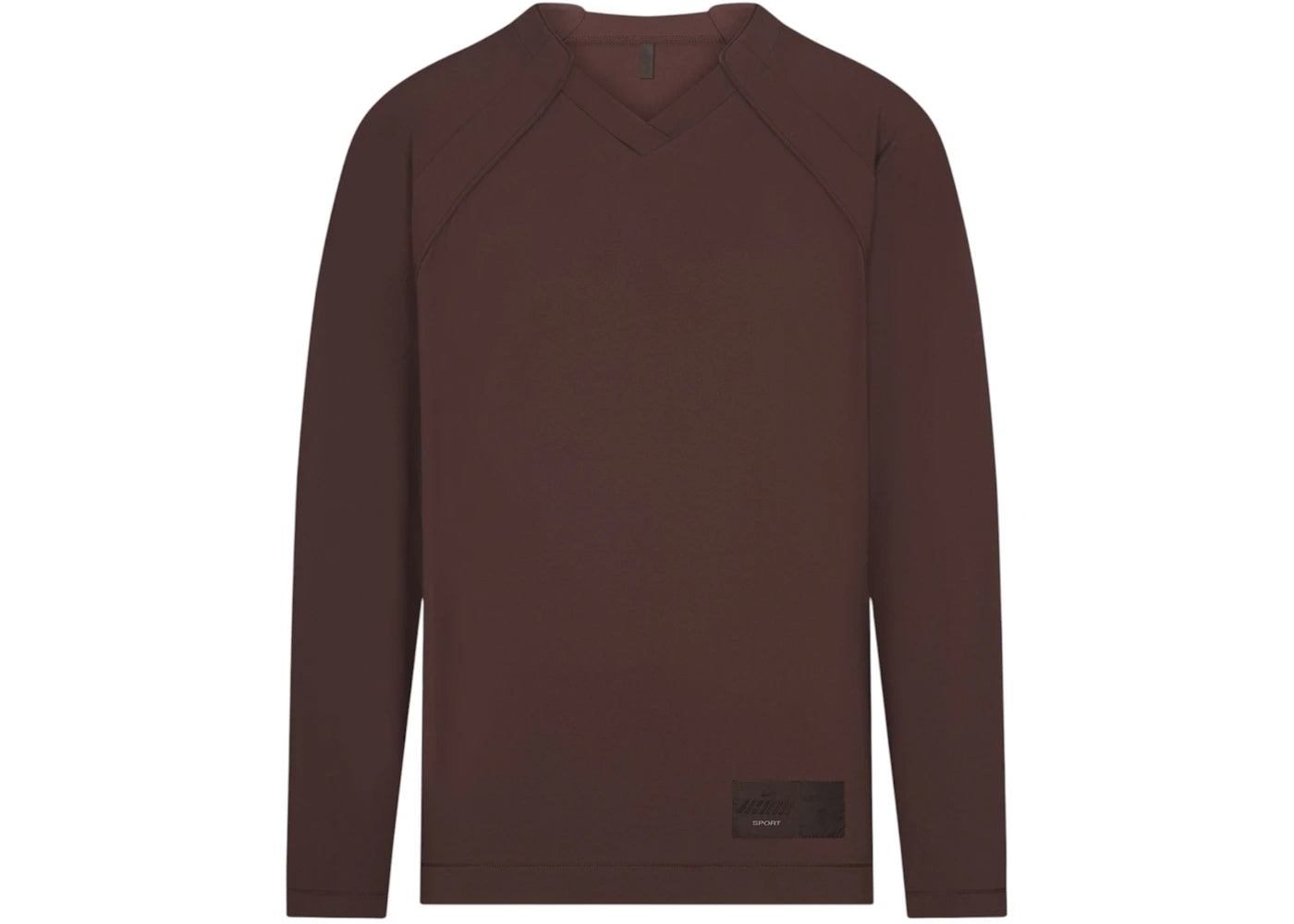 Nike x SKIMS Women's Airy V-Neck Oversized Long Sleeve Top Dark Sepia