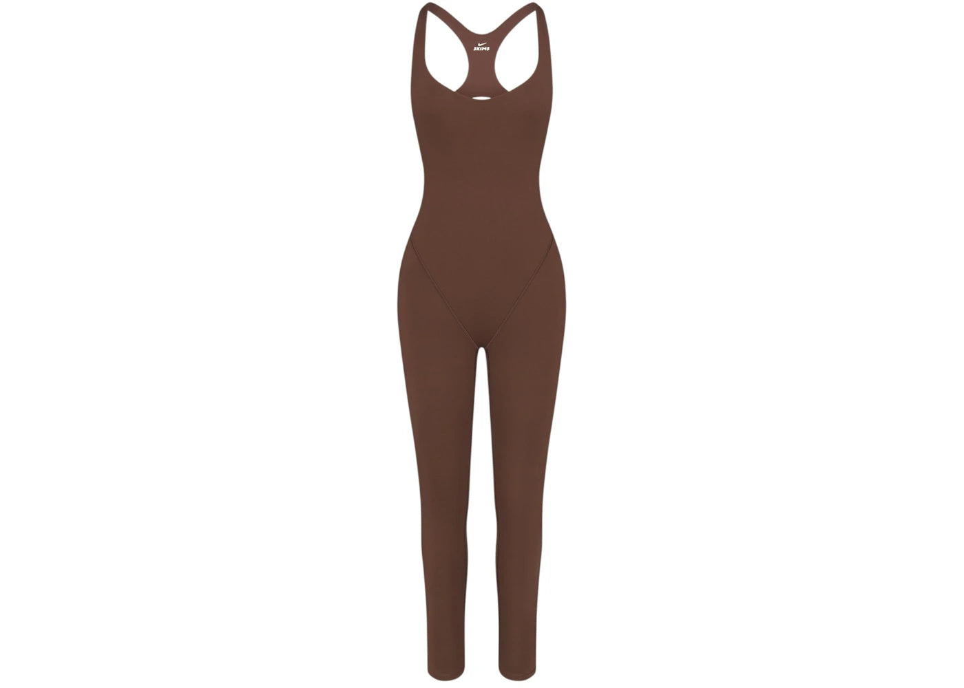 Nike x SKIMS Women's Matte Racer Long Onesie Dark Sepia
