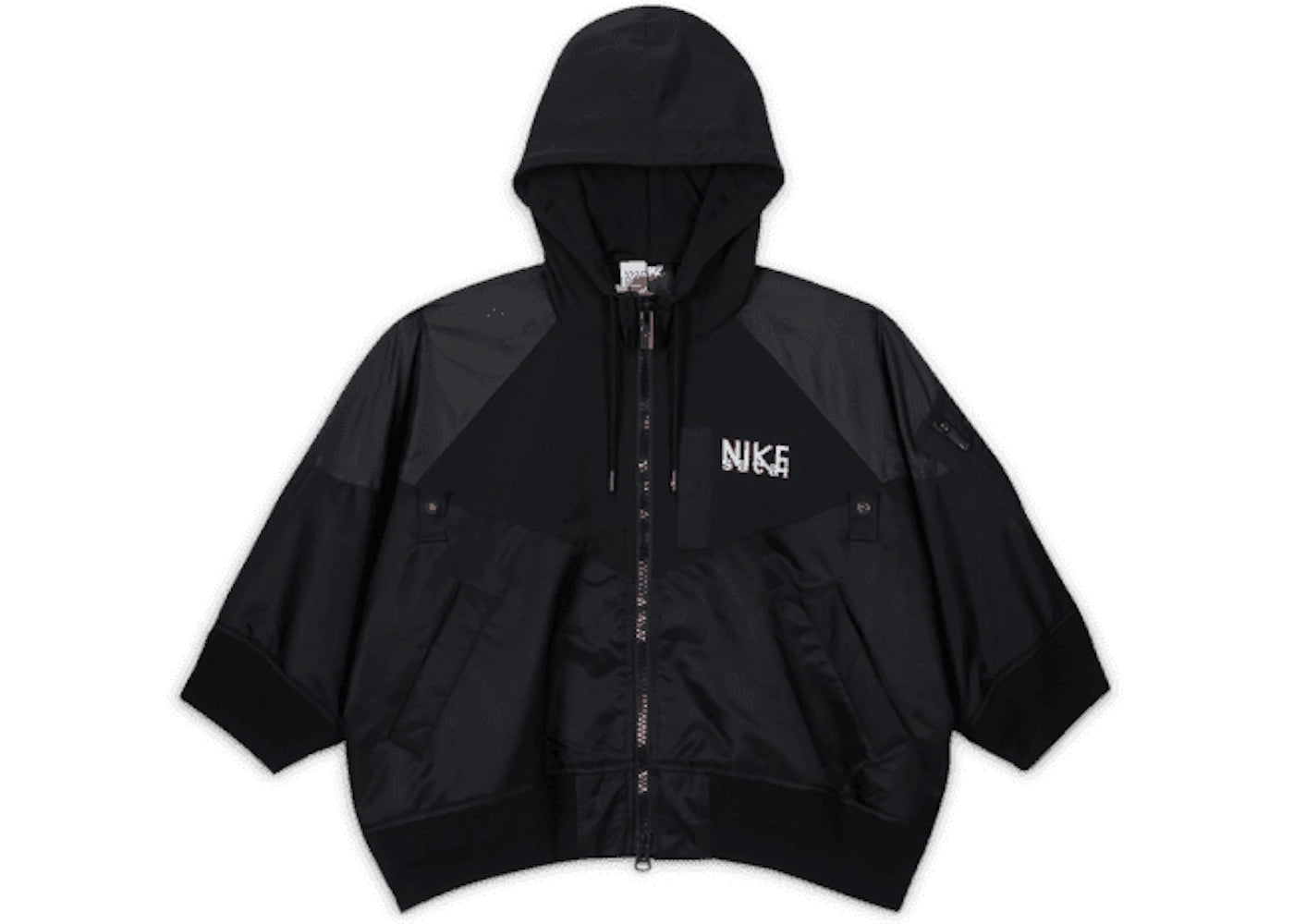 Nike x Sacai Womens Full Zip Hooded Jacket (Asia Sizing) Black