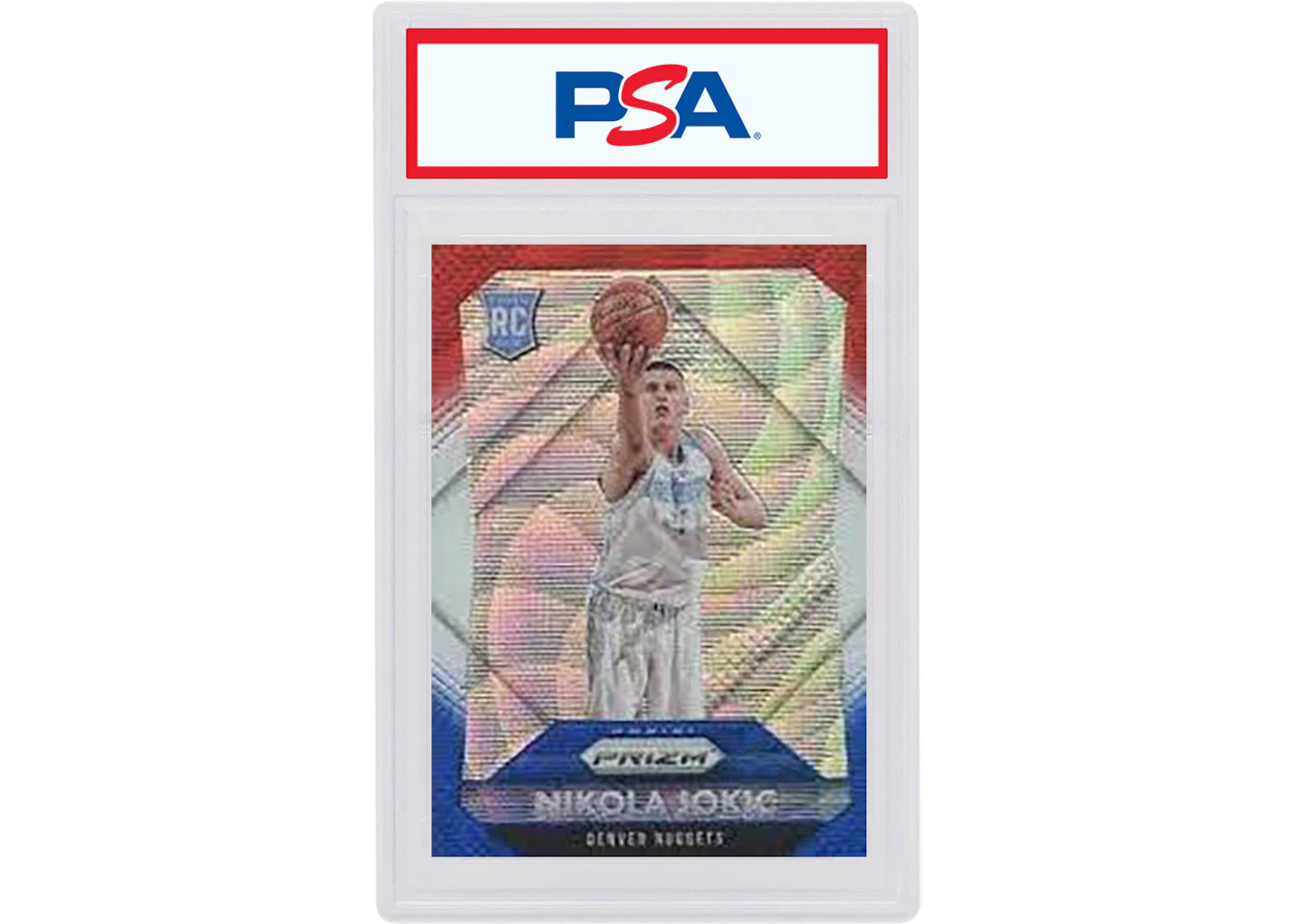 Nikola Jokic 2015 Panini Prizm Rookie Red/White/Blue #335 (PSA or BGS Graded)