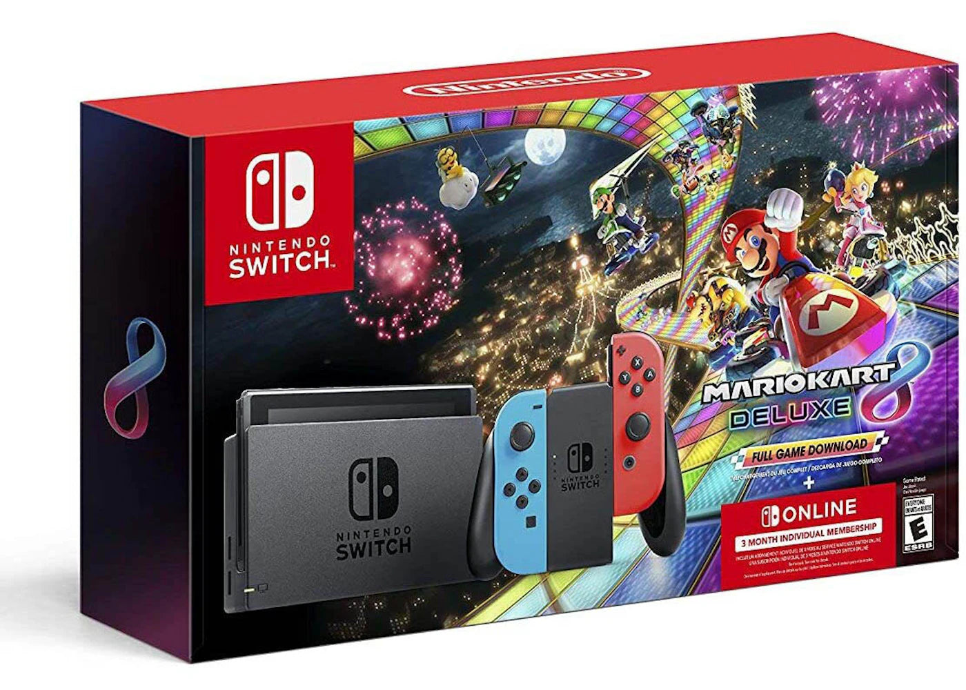 Nintendo Switch Mario Kart 8 Deluxe Console Bundle HADSKABLD Neon Red/Neon Blue