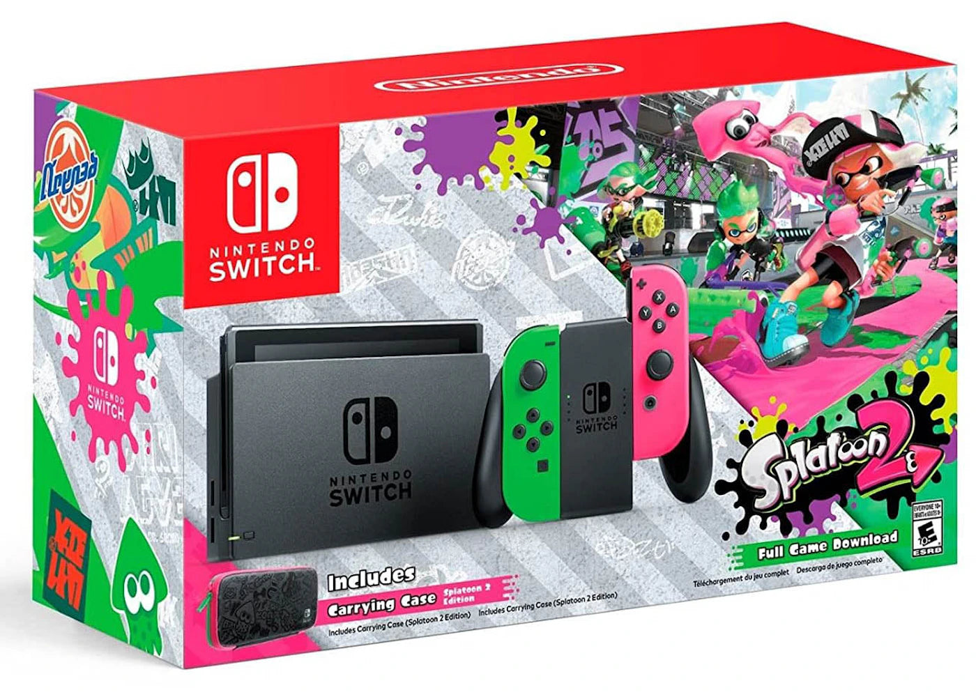 Nintendo Switch Splatoon 2 Console HAC-001 Neon Pink/Neon Green