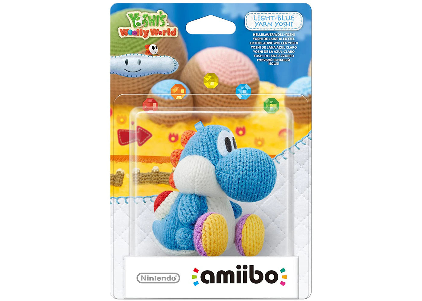 Nintendo Yoshi's Woolly World Series Light Blue Yarn Yoshi amiibo