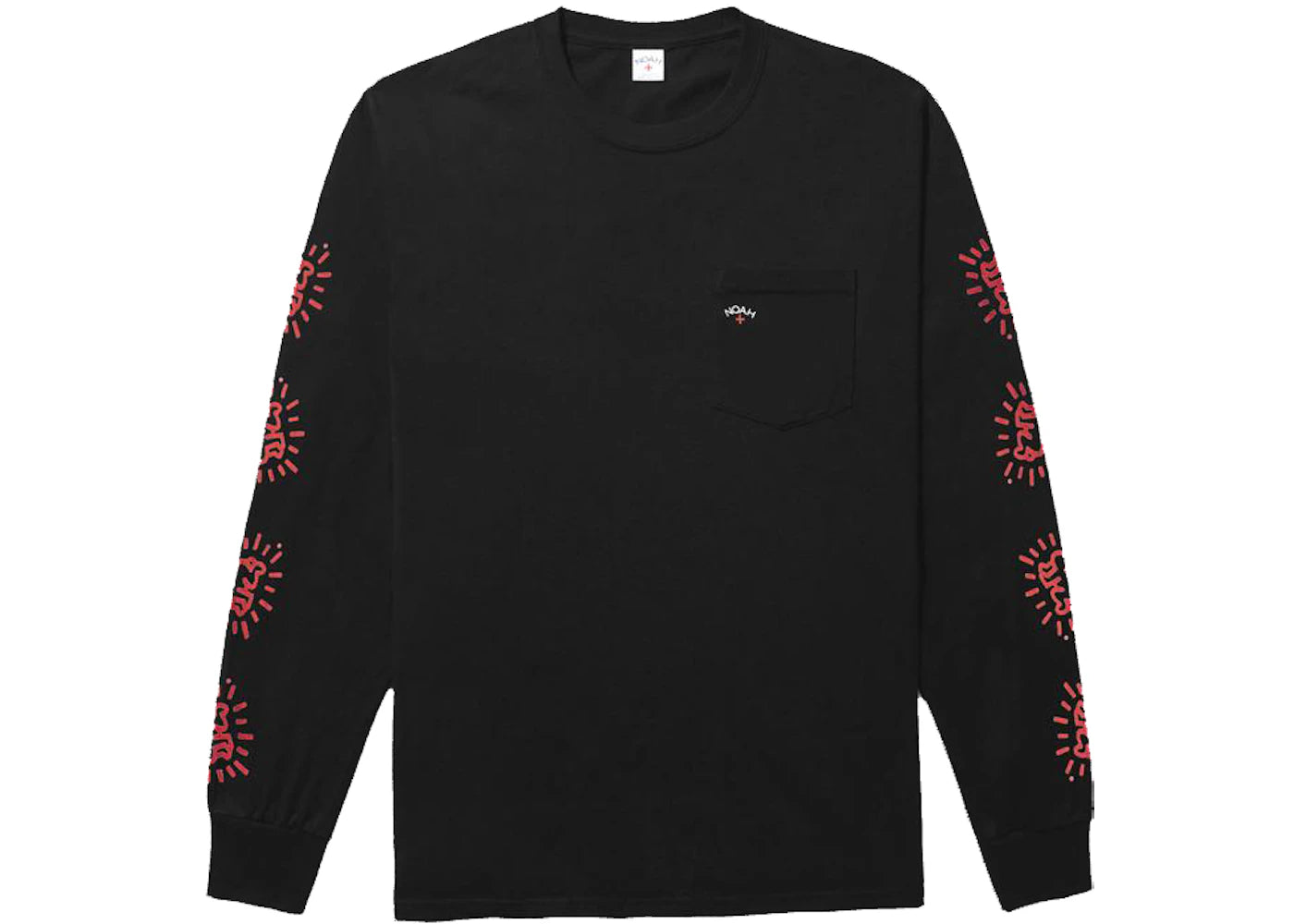 Noah Keith Haring Long Sleeve Pocket Tee Black