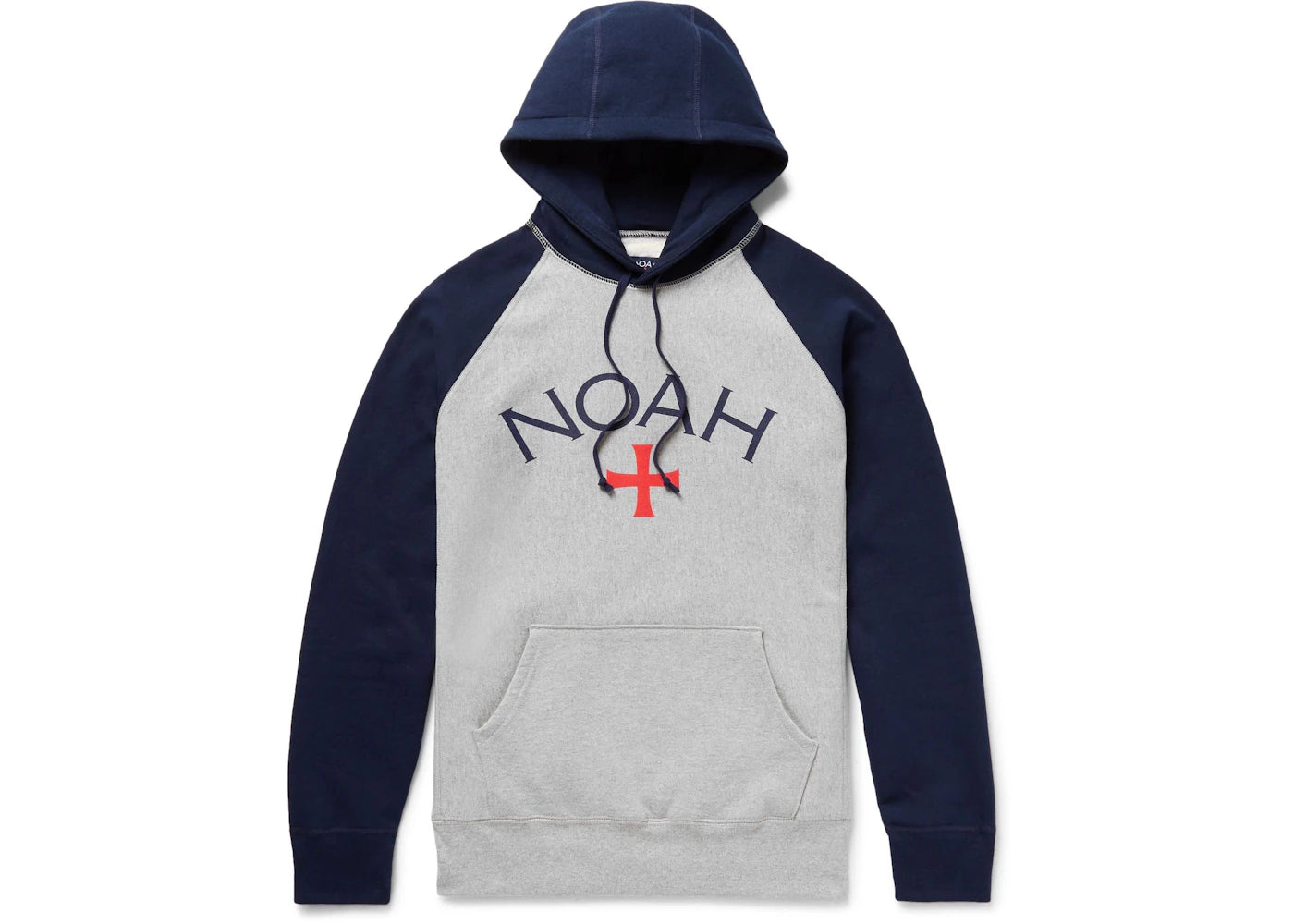 Noah Mr Porter Core Logo Hoodie Heather Grey/Navy