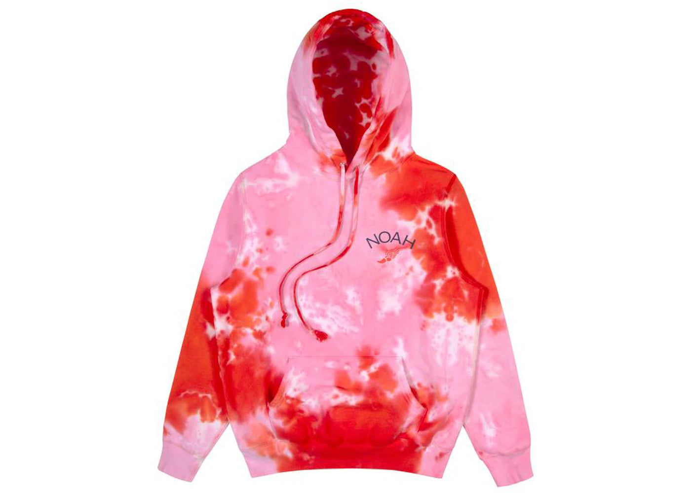 Noah Sun Dyed Winged Foot Hoodie Red