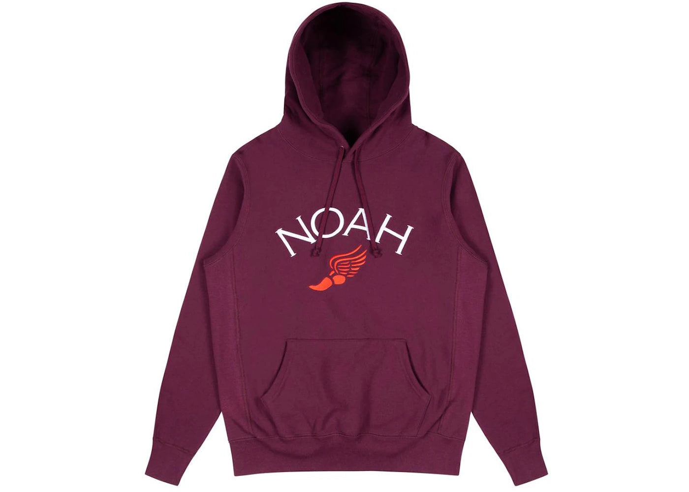 Noah Winged Foot Embroidered Hoodie Burgundy