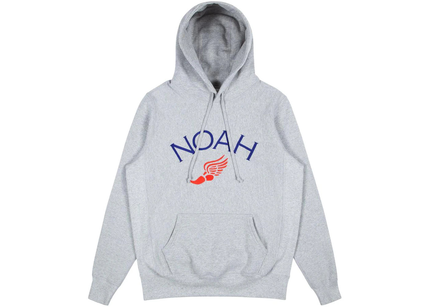 Noah Winged Foot Embroidered Hoodie Heather Grey