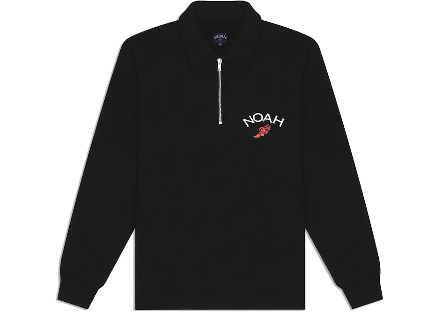 Noah Winged Foot Zip Pull-Over Sweatshirt Black