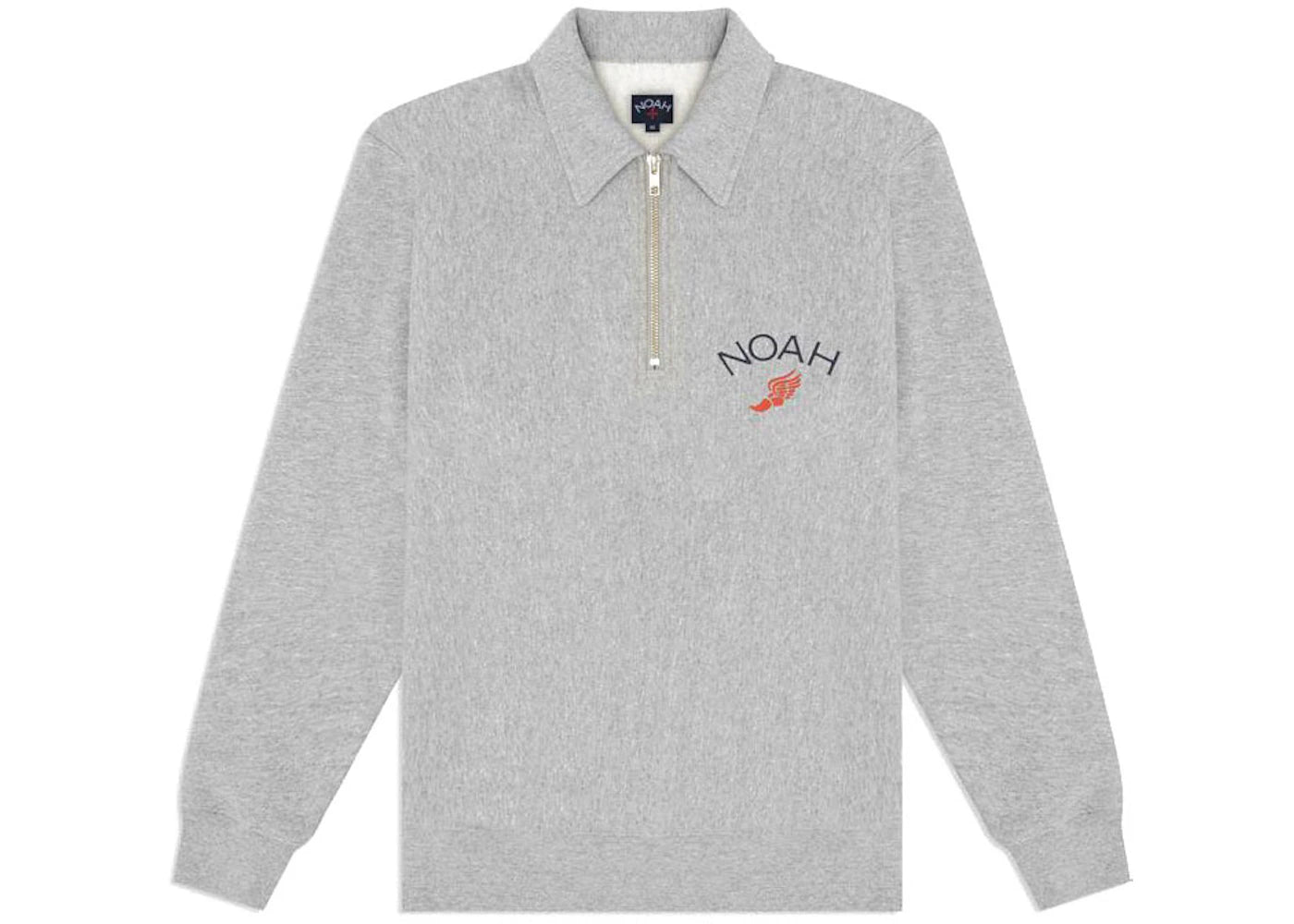 Noah Winged Foot Zip Pull-Over Sweatshirt Heather Grey