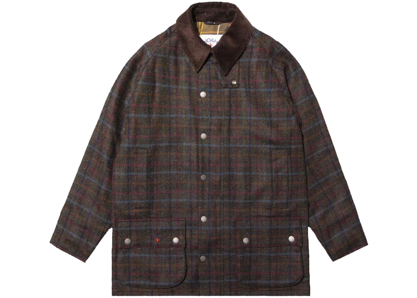 Noah x Barbour Wool Beaufort Jacket Brown Plaid