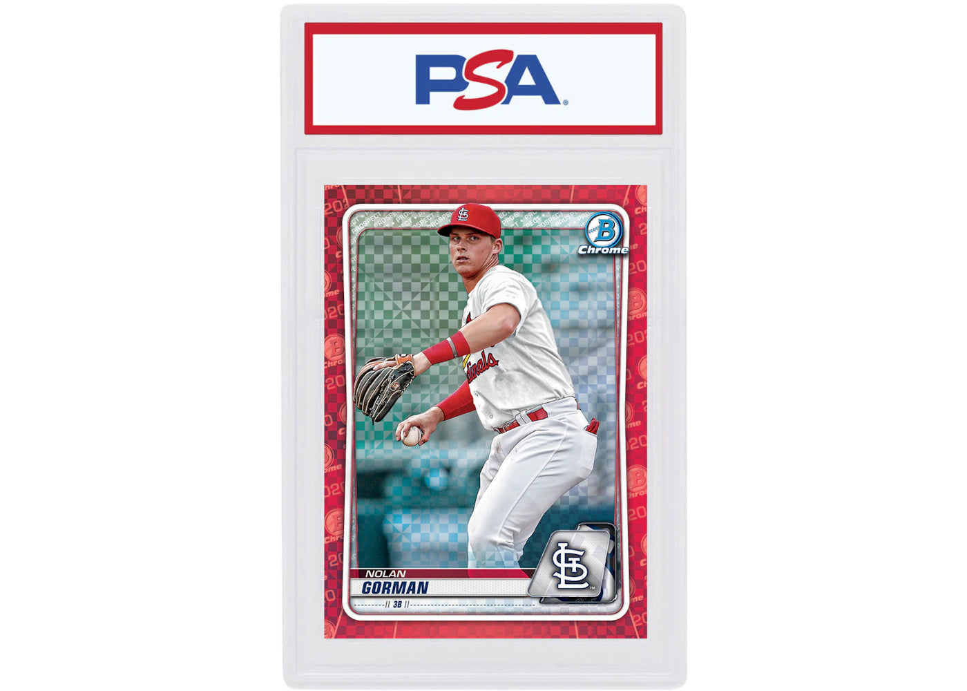 Nolan Gorman 2020 Bowman Chrome X Red X-Fractor 1/1 #BCP-162 (PSA or BGS Graded)
