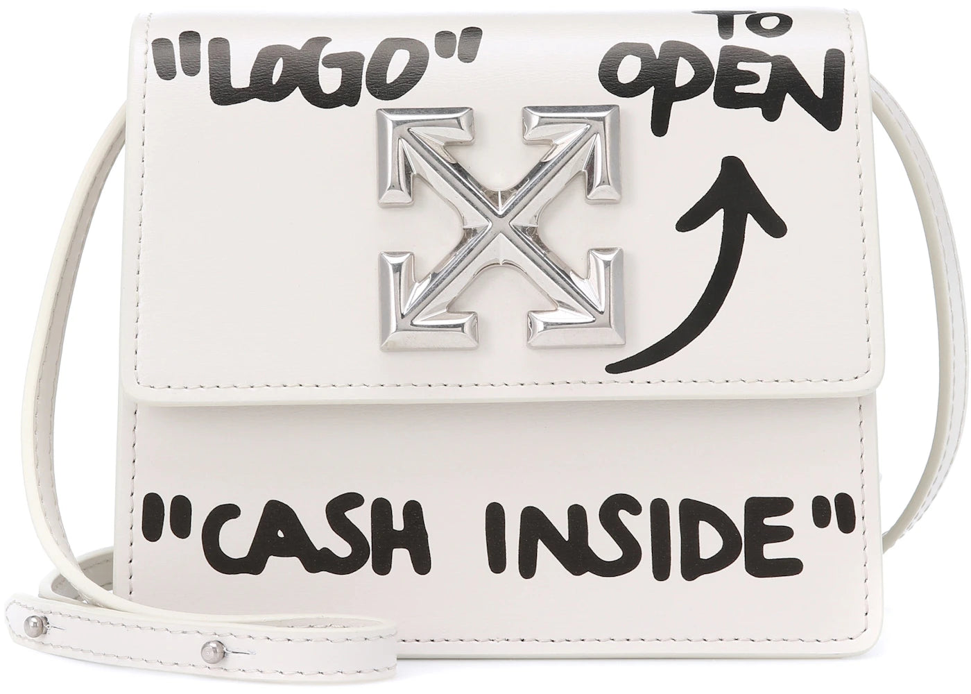 OFF-WHITE 0.7 Jitney Bag "CASH INSIDE" Off White Black