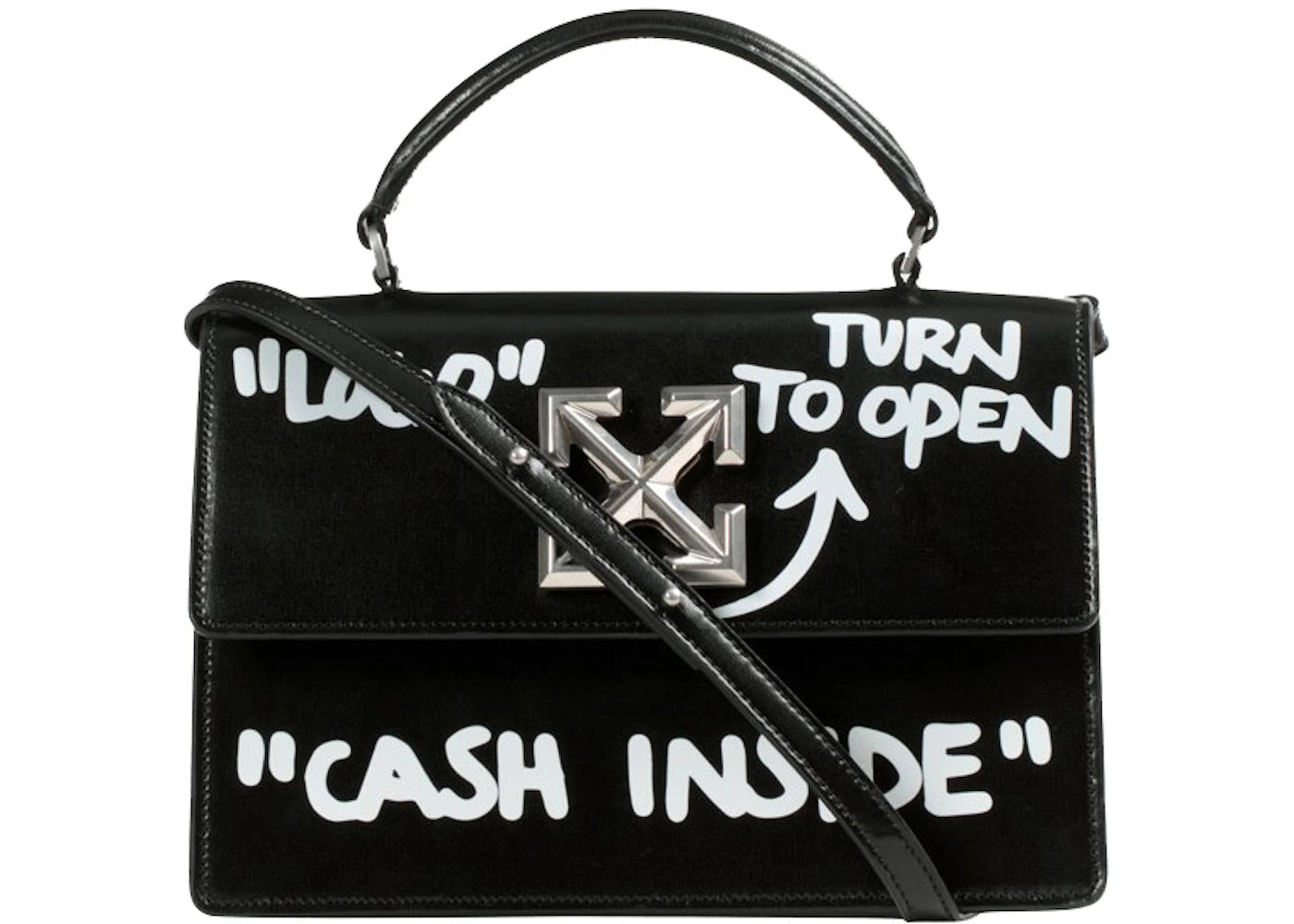 OFF-WHITE 1.4 Jitney Bag "CASH INSIDE" Black White