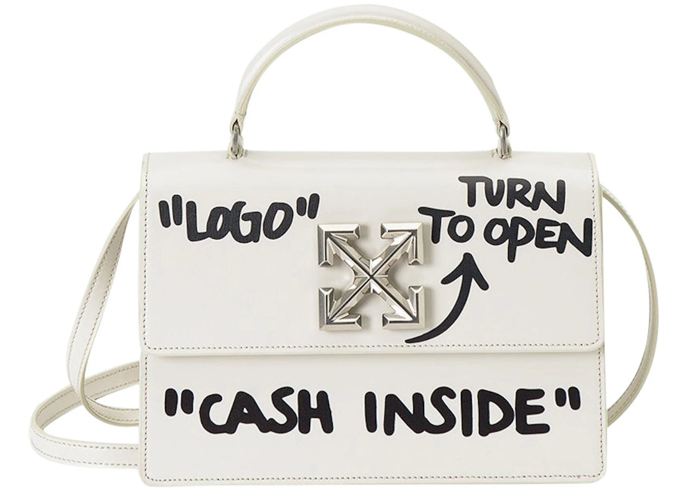 OFF-WHITE 1.4 Jitney Bag "CASH INSIDE" Off White Black