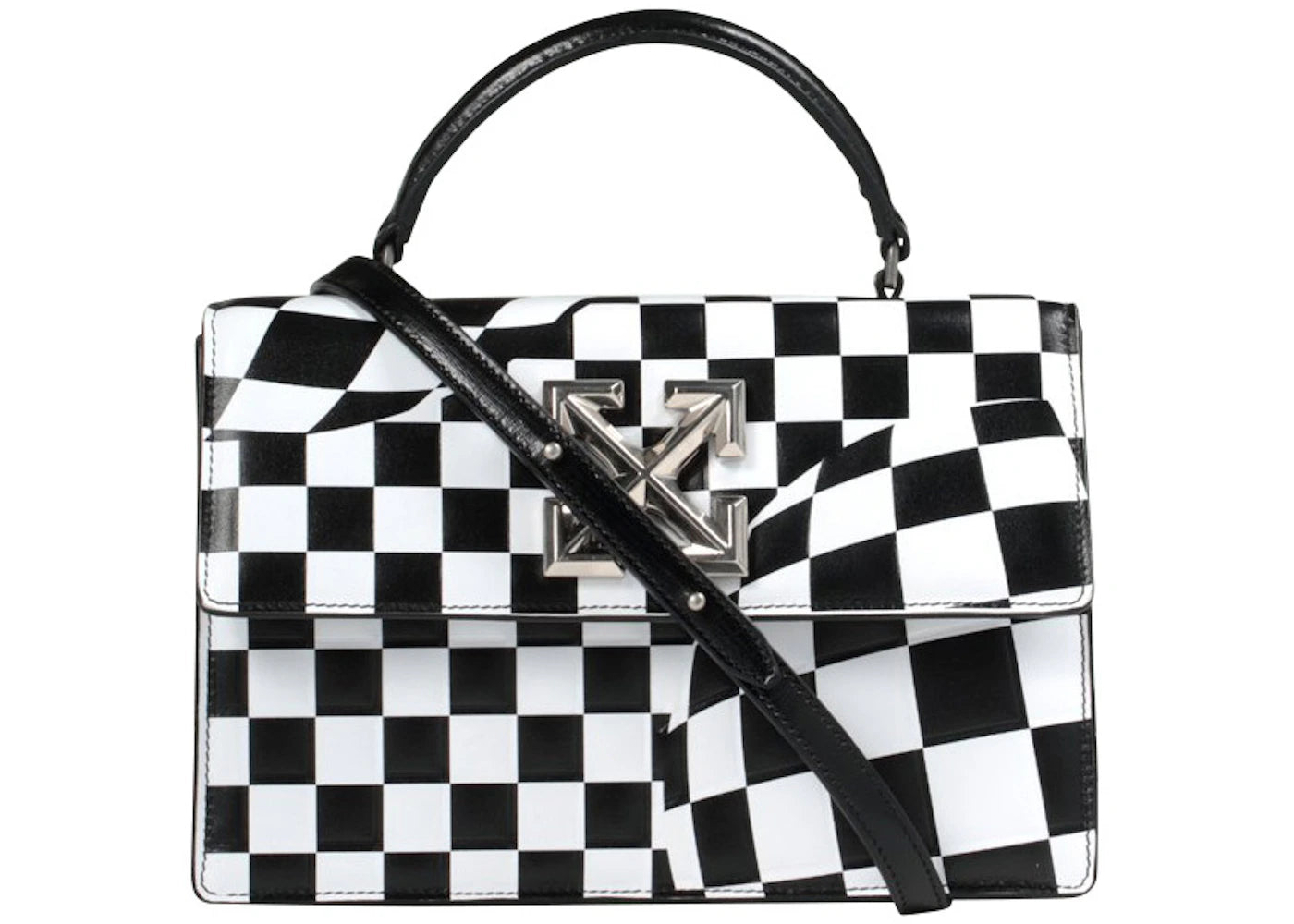 OFF-WHITE 1.4 Jitney Bag Checked Black White