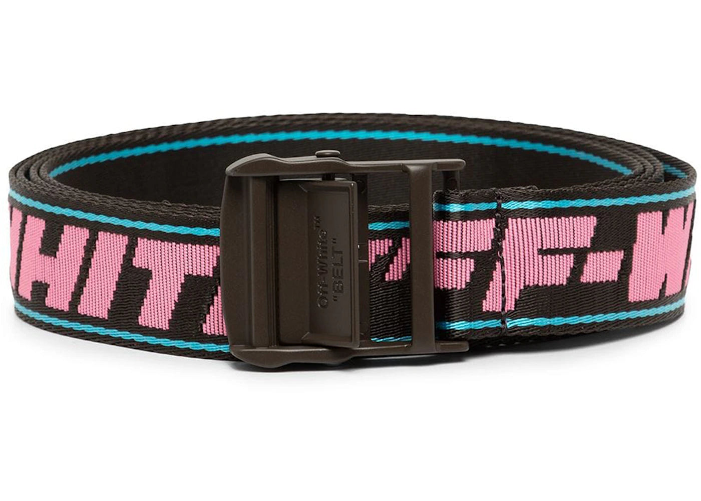 OFF-WHITE 2.0 Industrial Logo Belt Pink/Dark Brown/Blue