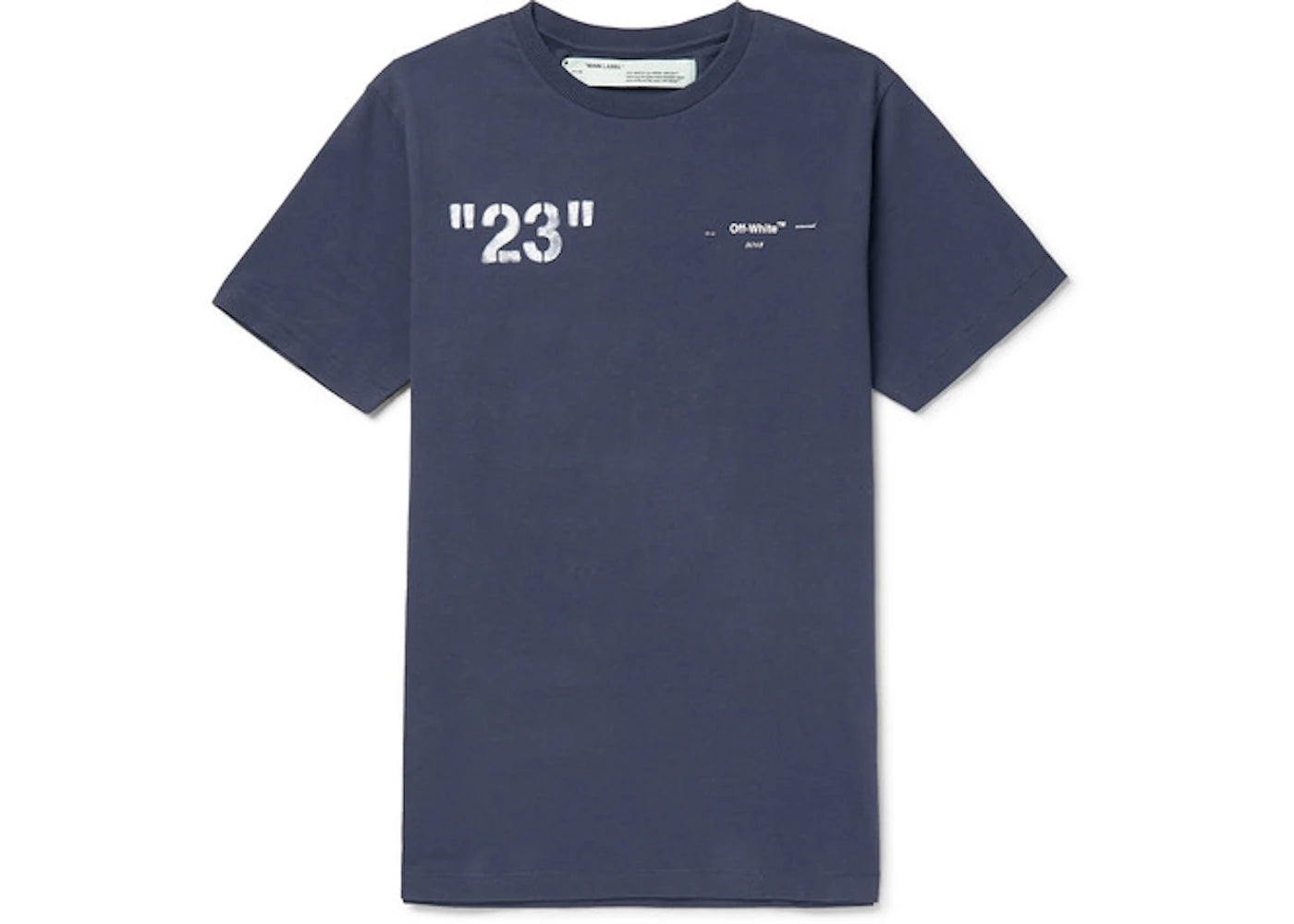 OFF-WHITE 23' Logo Print T-shirt Navy/White