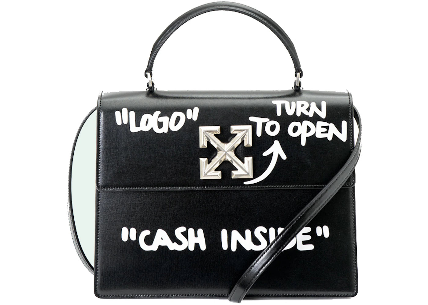 OFF-WHITE 2.8 Jitney Bag "CASH INSIDE" Black White