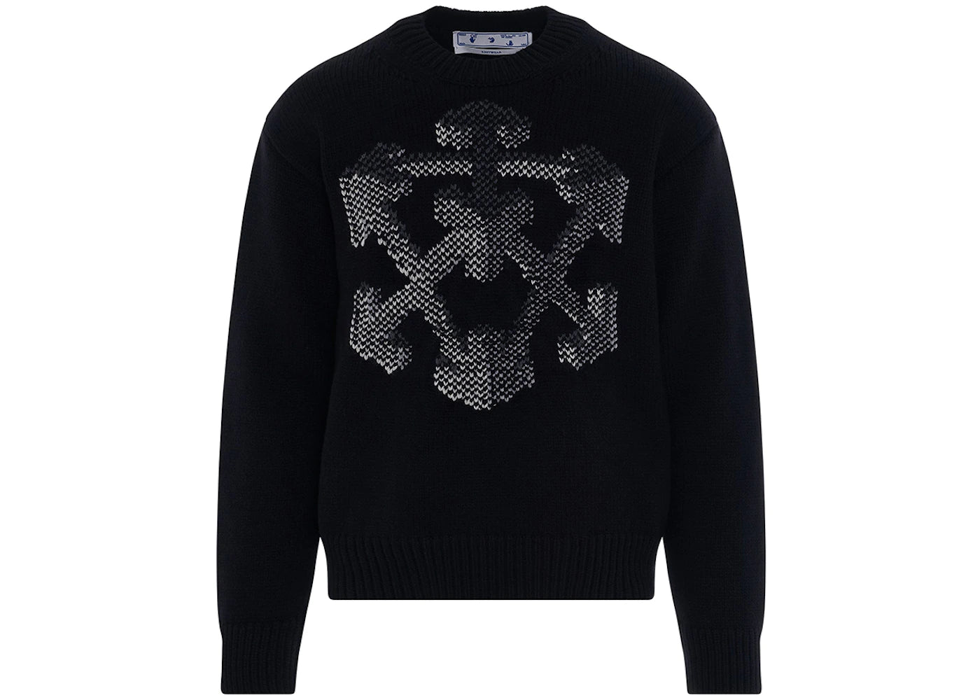 OFF-WHITE 3D Arrow Chunky Knit Sweatshirt Black/Grey