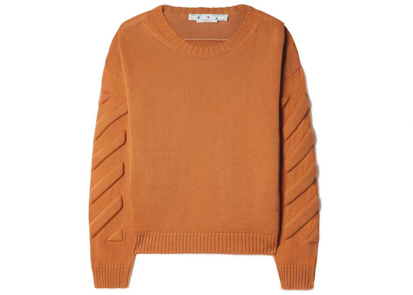 OFF-WHITE 3D Arrow Diag Knit Crewneck Caramel