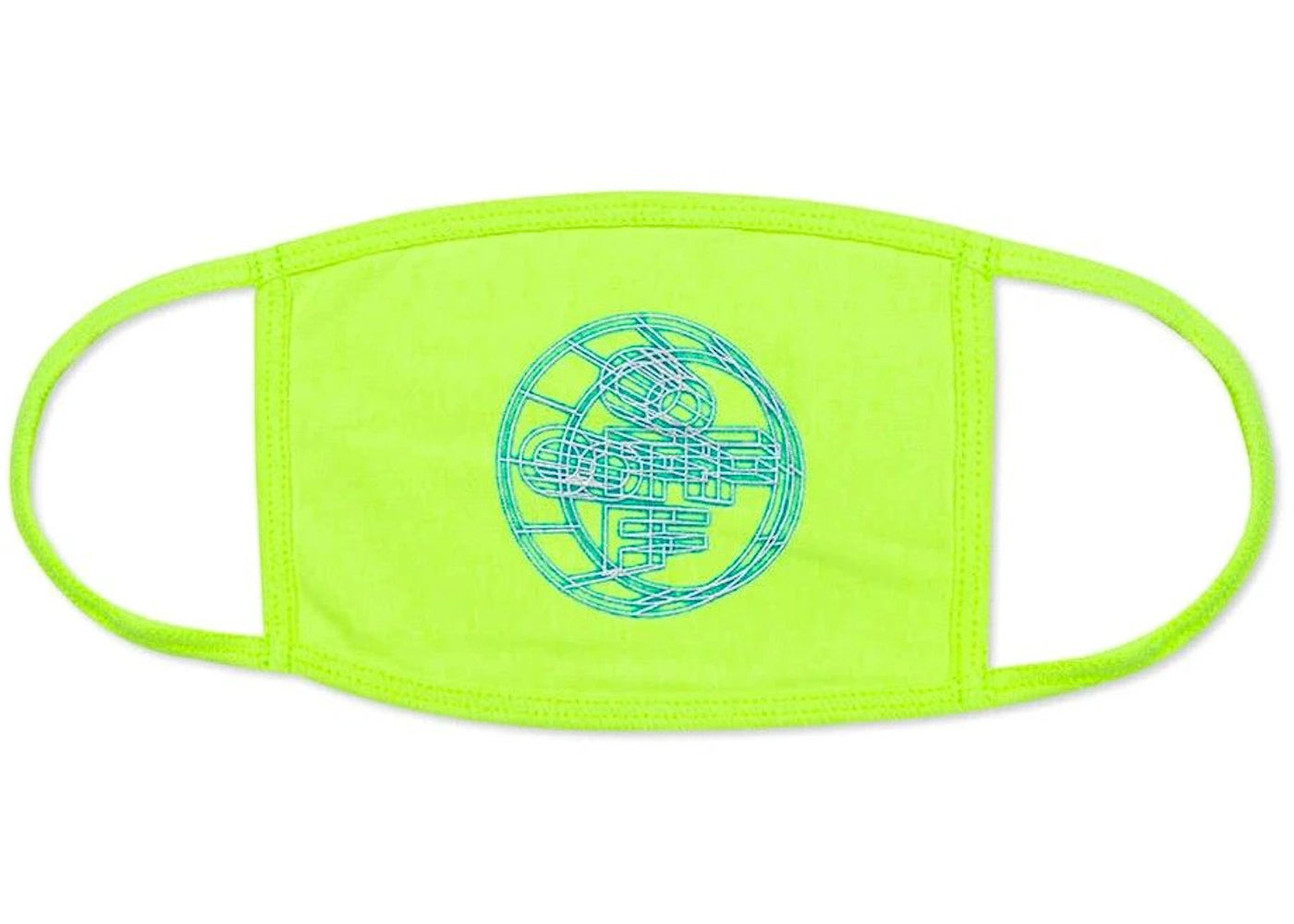 OFF-WHITE 3D Crossed Off Face Mask Neon Green