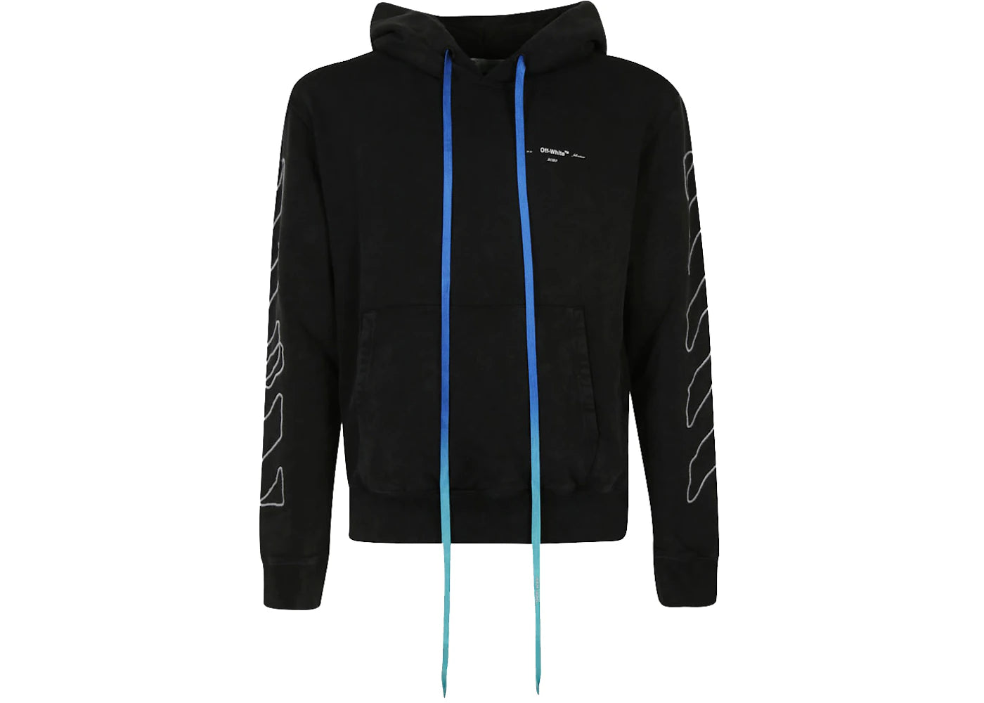 OFF-WHITE Abstract Arrows Embroidered Hoodie Black/White