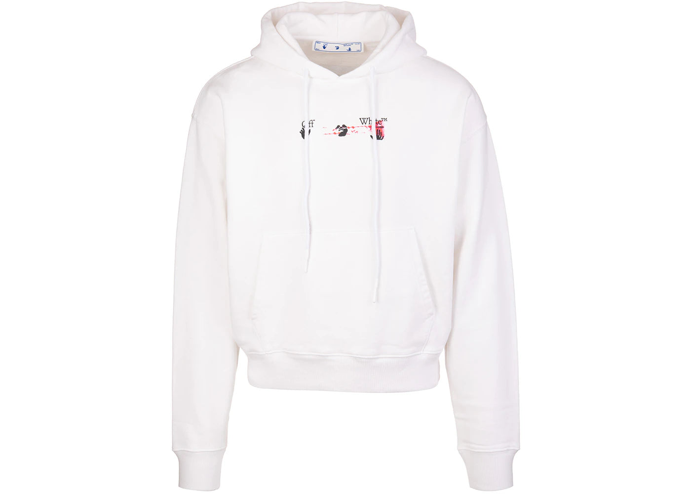 OFF-WHITE Acrylic Arrow Logo Print Hooded Sweatshirt White Black Fucshia